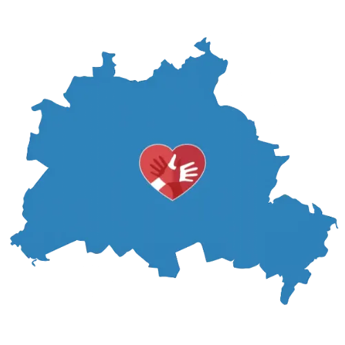 Karte von Berlin mit dem CaroCare24-Logo